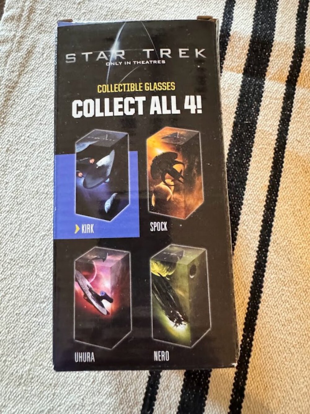 CAPT. KIRK STAR TREK 2008 BURGER COLLECTORS DRINKING GLASS